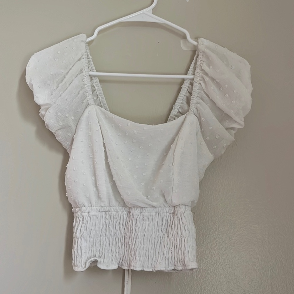 White Lacey Blouse Crop Top